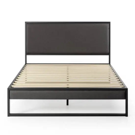 Christina Platform Bed Frame with Headboard Gray - Zinus image {4}