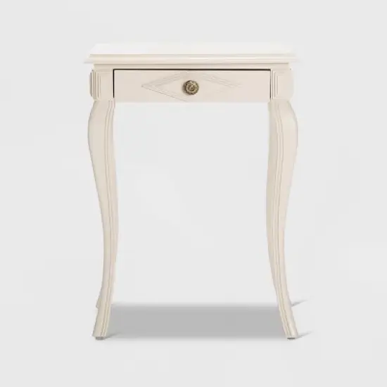 Collins Side Table with Drawer Cream - Finch image {5}