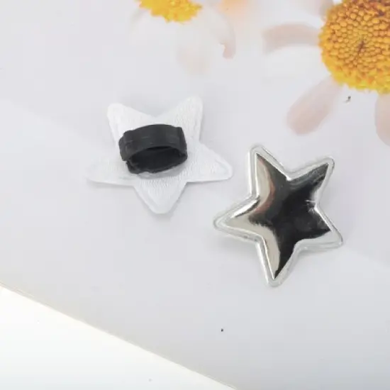 Unique Bargains Star Shoelace Charms Silver Tone 1 Pair image {4}