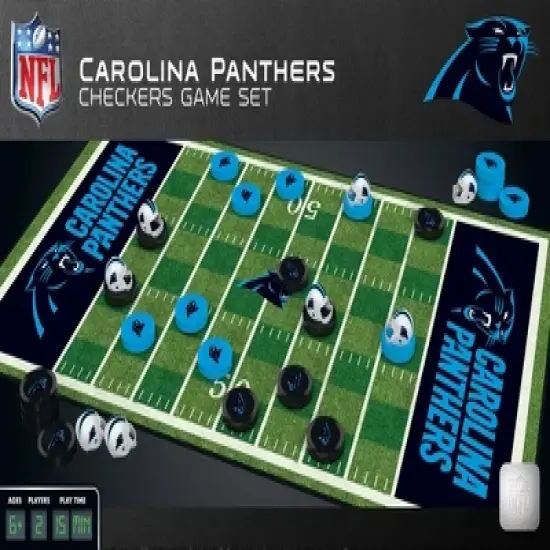 MasterPieces Officially licensed NFL Carolina Panthers Checkers Board Game for Families and Kids ages 6 and Up image {1}