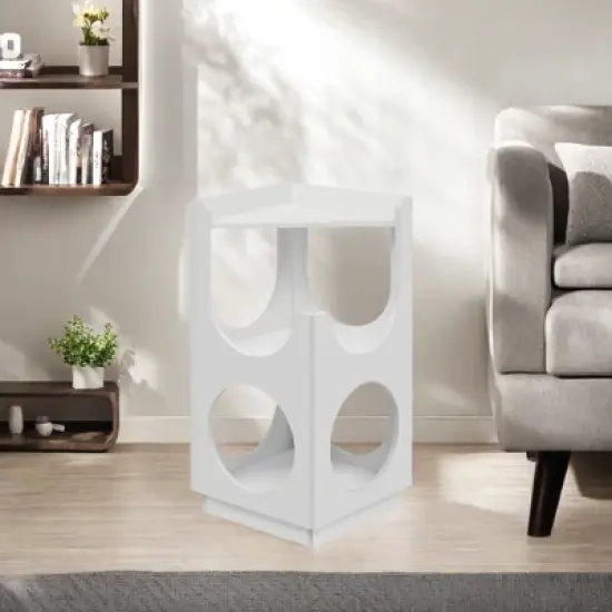 FURNIinspire Pet Beds Pet Furniture, Hollow Design Multifunctional Double Layer Cat Station, Cat Bed Cat House Cat Nest, White, 18.78"*18.78"*27.56" image {3}