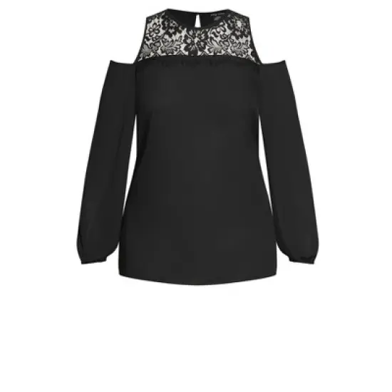 Women's Plus Size Natalia Top - black | CITY CHIC image {2}