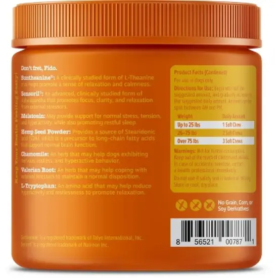 Zesty Paws Advanced Behavior Calming Soft Chews for Dogs - Turkey Flavor - 90ct image {2}