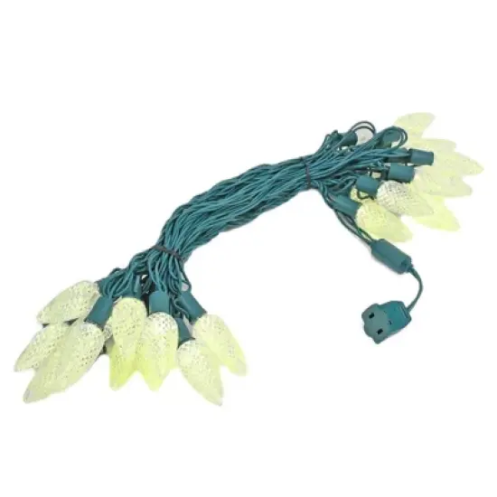 Novelty Lights 25 Feet 25 Light C9 Diamond Faceted LED String Lights, Pre-Lamped Holiday Lights on Green Wire, UL Listed, Connectable image {6}