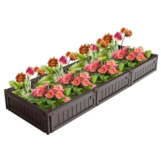 Costway Raised Garden Bed Kit Outdoor Planter Box  Planting Flower Container Brown image {2}