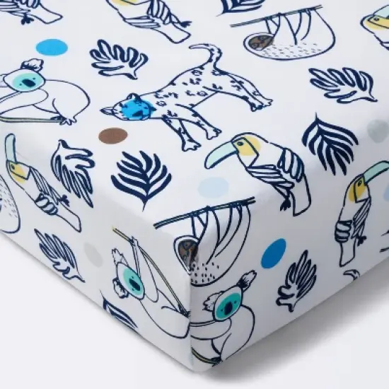 Fitted Crib Sheet Gone Wild - Cloud Island&trade; Navy image {5}