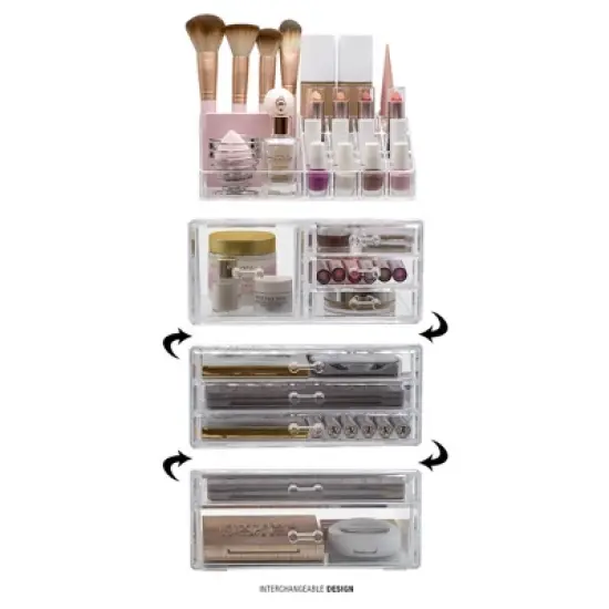 Sorbus 4-piece Makeup and Jewelry Storage Case Display - Spacious Design - Great for Bathroom, Dresser, Vanity and Countertop image {4}