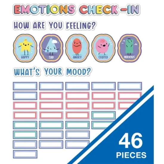 Carson Dellosa Education We Stick Together Emotions Check-In Pre-punched Bulletin Board Set, Grade PK-2 (46 pieces) image {1}