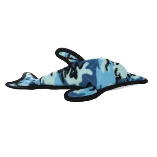 Tuffy Ocean Creature Dolphin Dog Toy - Blue Camouflage image {3}