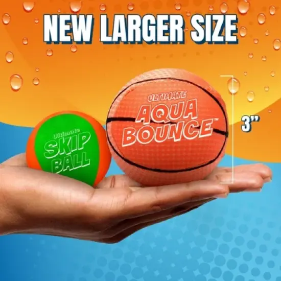 Activ Life Ultimate Larger 3" Size Skip Balls (Basketball) Beach Pool Toys for Kids Ages 8-12 Year Old Boys Girls Gifts Basket image {3}