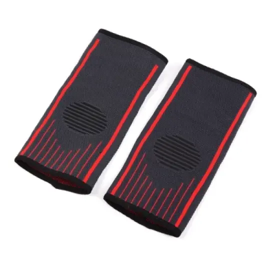Unique Bargains 1 Pair Dark Gray Red Knitting Ankle Brace Support for Sport  Running Basketball image {2}