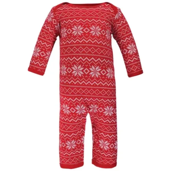 Hudson Baby Unisex Baby Cotton Coveralls, Santa Reindeer image {3}