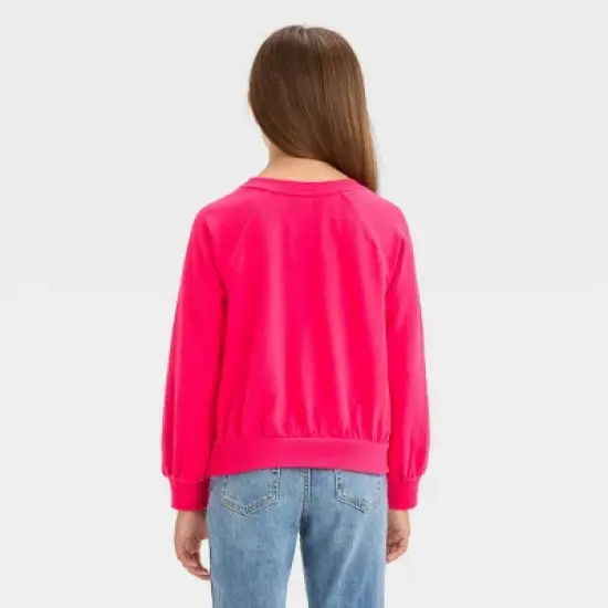 Girls' Crew Neck French Terry Pullover Sweatshirt - Cat & Jack&trade; image {1}