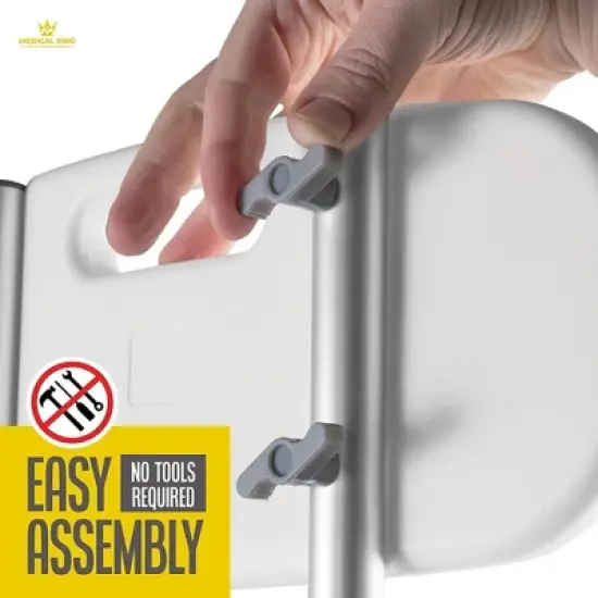 Shower Chair  - Includes Back Scrubber & Additional Sponge - Anti Slip for Safety, with 8 Adjustable Heights Portable - MedicalKingUsa image {1}