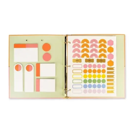 Best Year Ever 1" 3 Ring Binder Tangerine/Bubblegum image {2}