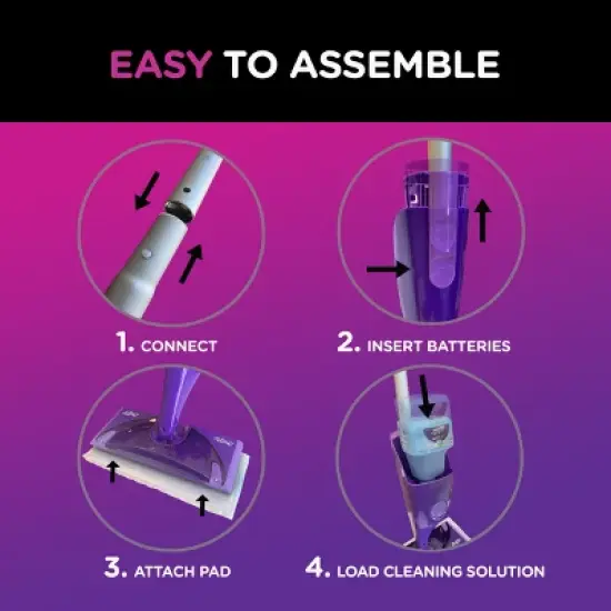 Swiffer WetJet Floor Mop Starter Kit (1 Spray Mop, 5 Mopping Pads, 1 Floor Cleaner Liquid Solution) image {3}