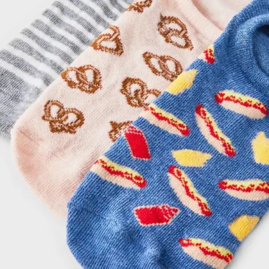 Women's Snacks 3pk Liner Socks - Pink/Heather Gray/Denim Heather 4-10 image {2}