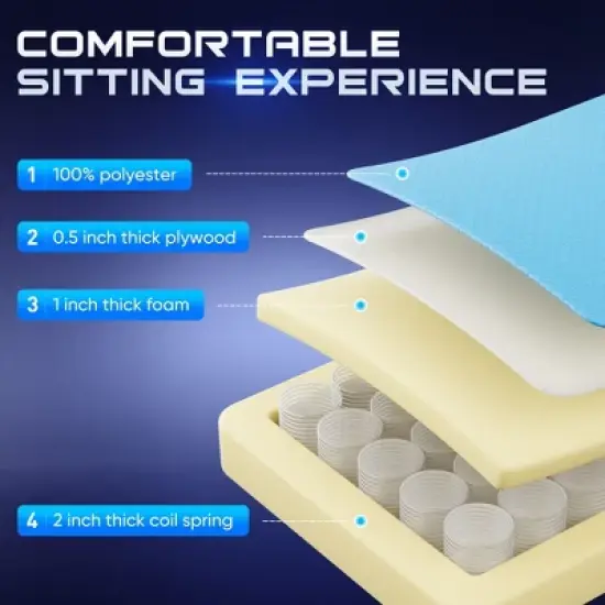 JIONJOY Ergonomic Gaming Chair with Footrest - High Back Lumbar Support, Adjustable Recline& Height, Swivel Computer Desk Chair image {7}