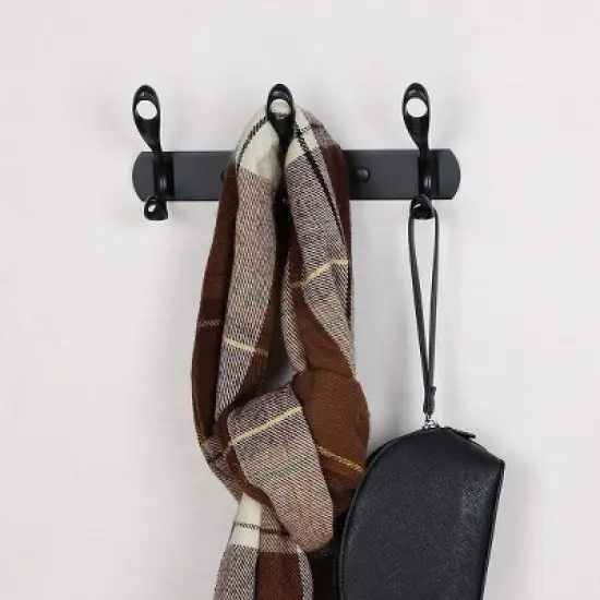 Unique Bargains Household Wall Mounted Stainless Steel Coat Rack Hook Rail for Coat Hat Towel Mudroom Bathroom image {4}