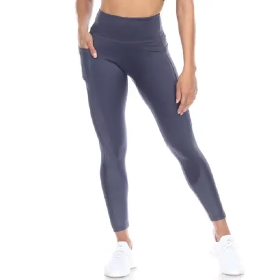 Women's High-Waist Mesh Fitness Leggings - White Mark image {5}