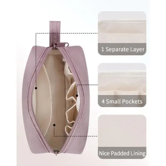 Narwey Small Makeup Bag for Purse Travel Makeup Pouch Mini Cosmetic Bag image {2}