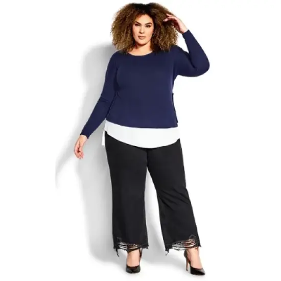 Women's Plus Size Dakota Duet Top - navy | AVENUE image {3}