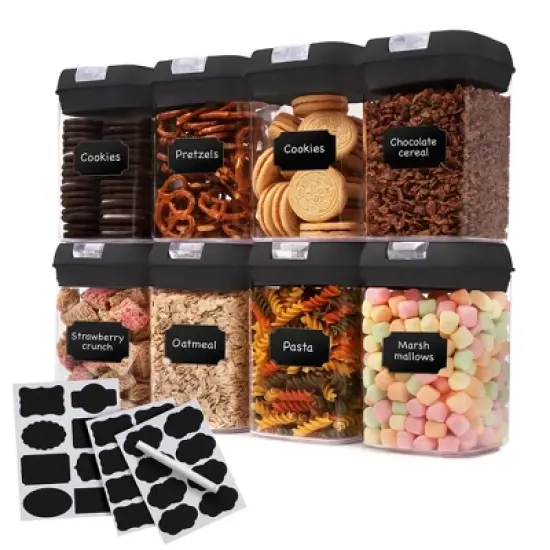 Cheer Collection Set of 8 28oz Airtight Food Storage Containers image {9}