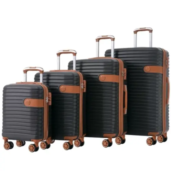 4 PCS Expandable ABS Hard Shell Lightweight Luggage Set with 4 Packing Cubes, Spinner Wheels and TSA Lock 16"20''24''28'' 4M - ModernLuxe image {2}