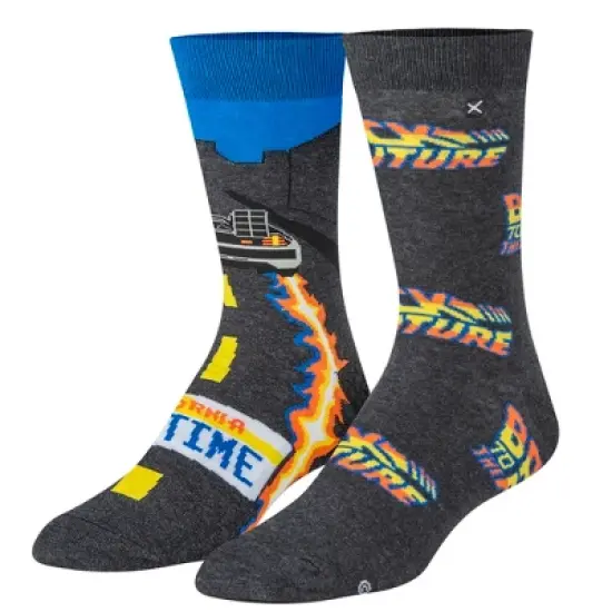 Odd Sox, Back to the Future Merchandise, Men's Fun 80's Crew Socks Large, Assorted image {1}