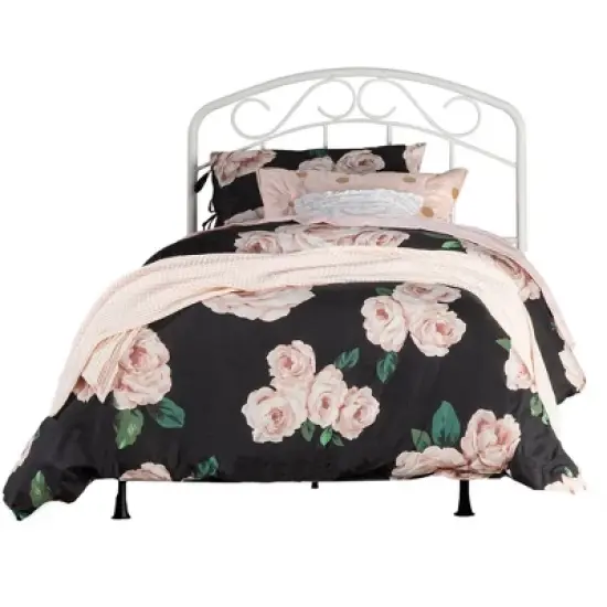 Jolie Metal Arched Scroll Design Headboard and Bed Frame White - Hillsdale Furniture image {13}