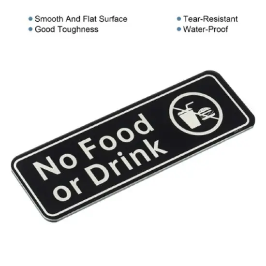 Unique Bargains Acrylic Self-Adhesive Decor Business No Food or Drink Sign image {3}