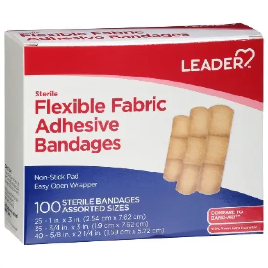 Leader Flexible Fabric Adhesive Bandages 100 ct image {1}