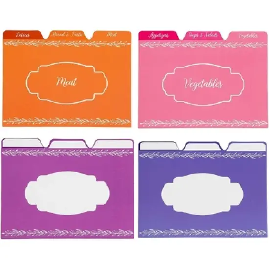 Sustainable Greetings 24-Pack Kitchen Recipe Card Dividers, Modern Colorful Style, Top Index Tabs Organizer Your Recipe Box, 4x6 inch image {4}