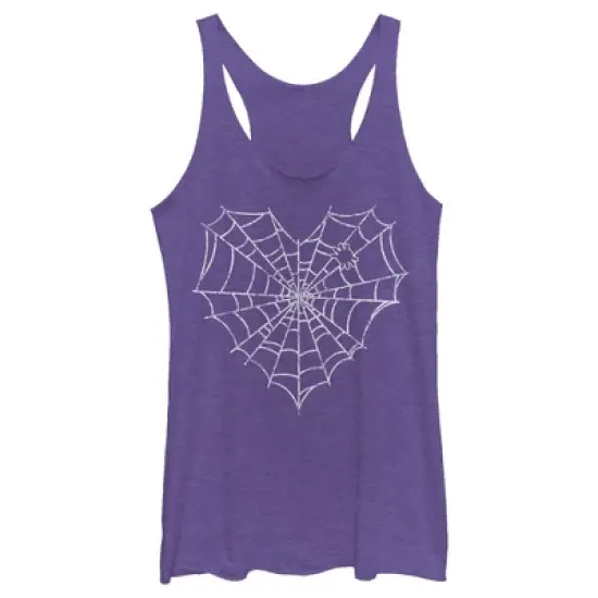 Women's Lost Gods Halloween Heart Spider Web Racerback Tank Top image {5}