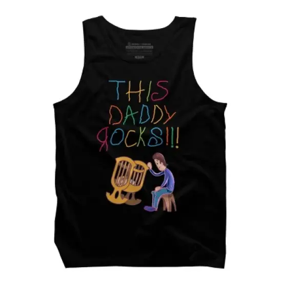 Men's Design By Humans Cute This Daddy Rocks The Baby By walrusindsutries Tank Top image {2}