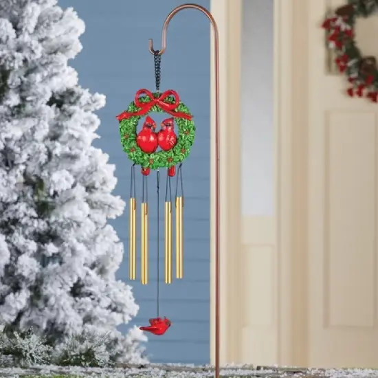 Collections Etc Cardinal Christmas Windchime Garden Stake image {1}