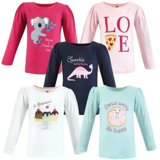 Hudson Baby Infant and Toddler Girl Long Sleeve T-Shirts, Ice Cream Dino image {7}