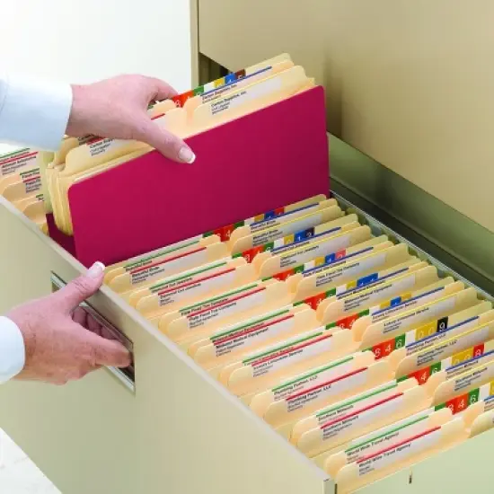 Smead File Pocket, Straight-Cut Tab, 3-1/2" Expansion, Legal Size, Red, 25 per Box (74231) image {4}