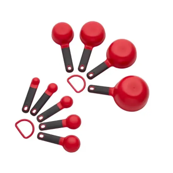 KitchenAid Measuring Set Red: 9-Piece Dishwasher-Safe Cups & Spoons, Polypropylene, Lifetime Warranty image {1}