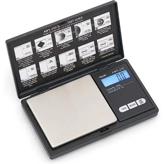 American Weigh Scales AWS Series Digital Portable Lightweight Pocket Weight Scale 250G x 0.1G - Great For Baking image {7}