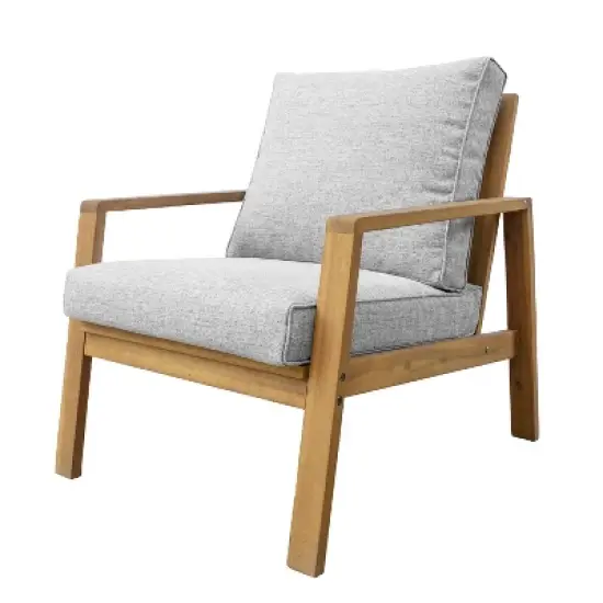 Saman 4pc FSC Wood Patio Set with Cushions - Gray - DUKAP image {6}