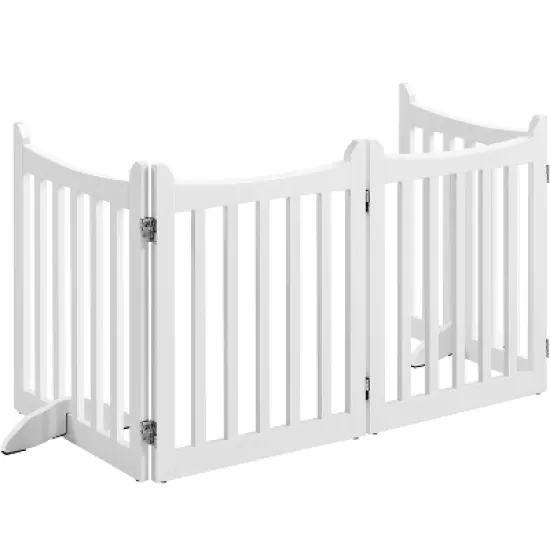 Yaheetech Wooden Pet Gate Pet Puppy Fence, White image {7}