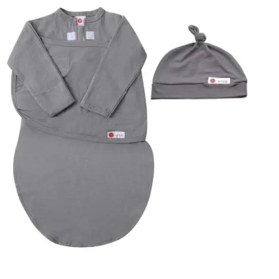 embe Newborn Long Sleeve Swaddle Sack and Top Knot Hat Set (0-3 months) image {4}