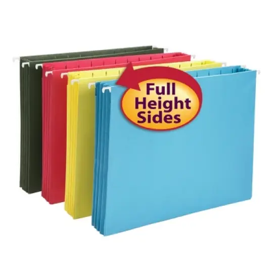 Smead Hanging Pocket with Full-Height Gusset, 3-1/2" Expansion, Letter Size, Assorted Colors, 4 per Pack (64291) image {9}