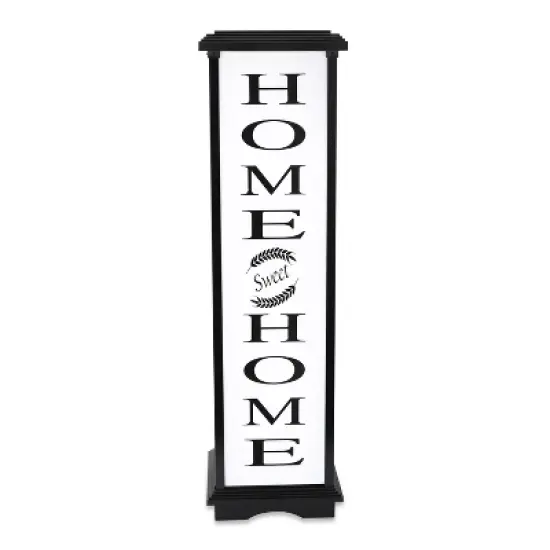 Techko Maid LED Solar 33.3" Welcome Home Large Decorative Outdoor Lantern Off-White/Yellow image {5}