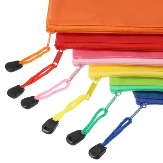 Unique Bargains Waterproof Cloth Zipper Home Office Travel File Bags 12 Pcs image {3}