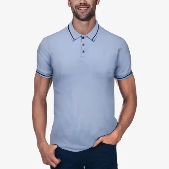 X RAY Men's Basic Short Sleeve Tipped Polo image {14}
