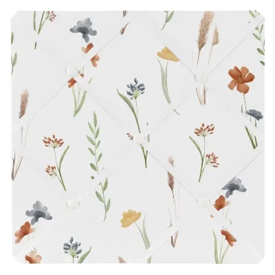 Sweet Jojo Designs Girl Fabric Photo Memo Board Watercolor Floral Garden Green Blue and Orange image {3}