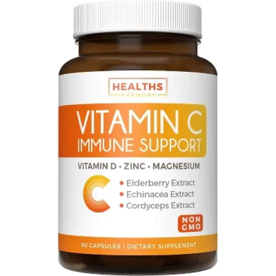 Vitamin C Immune Support Capsules, Immunity Supplement with Magnesium Zinc Vitamin C and D, Health's Harmony, 60, 120 or 180ct image {5}