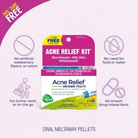 Acne Relief 3 MDT by Boiron Homeopathic Medicine For Acne Relief  -  240 Pellets image {6}